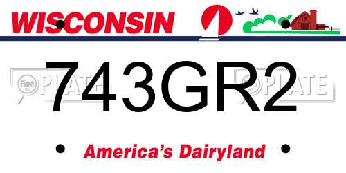 743GR2 Wisconsin License Plate