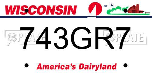 743GR7 Wisconsin License Plate