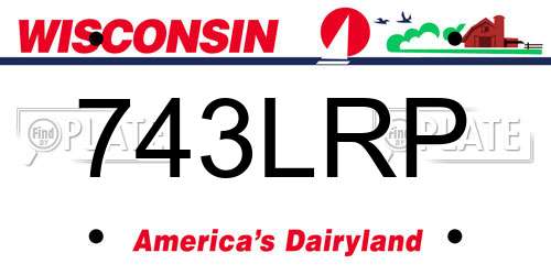 743LRP Wisconsin License Plate