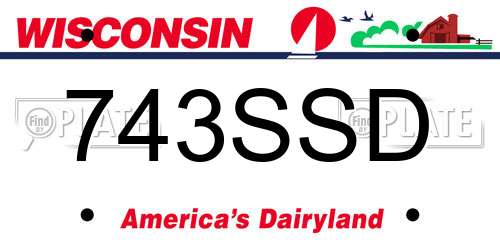 743SSD Wisconsin License Plate