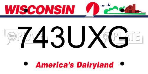 743UXG Wisconsin License Plate
