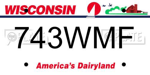 743WMF Wisconsin License Plate