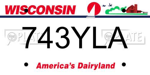 743YLA Wisconsin License Plate