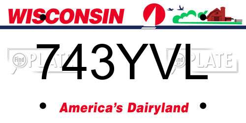 743YVL Wisconsin License Plate
