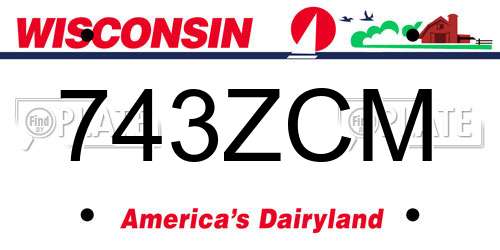 743ZCM Wisconsin License Plate