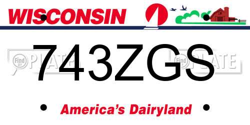 743ZGS Wisconsin License Plate