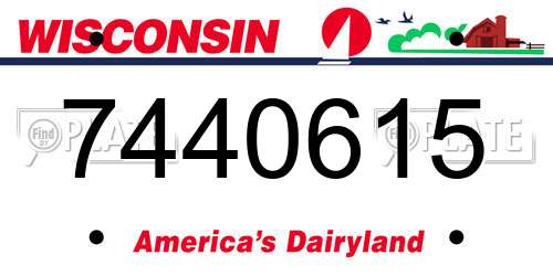 7440615 Wisconsin License Plate