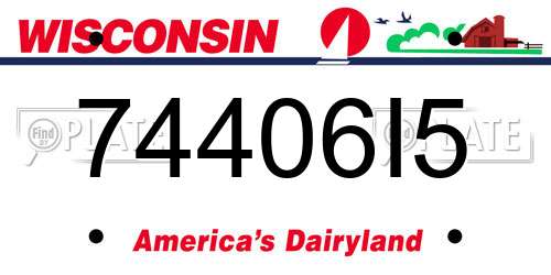74406I5 Wisconsin License Plate