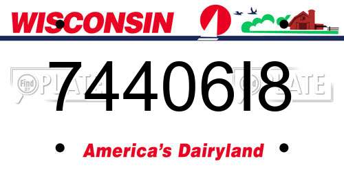 74406I8 Wisconsin License Plate