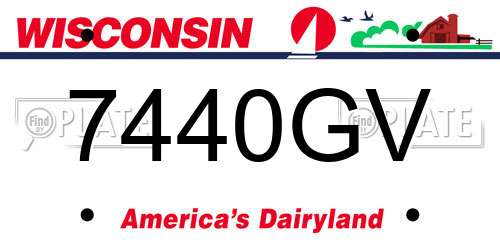 7440GV Wisconsin License Plate