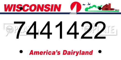 7441422 Wisconsin License Plate