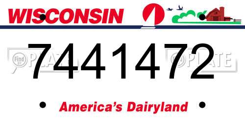 7441472 Wisconsin License Plate