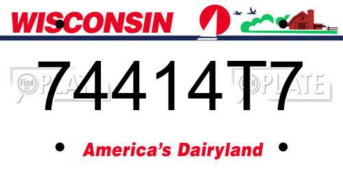 74414T7 Wisconsin License Plate