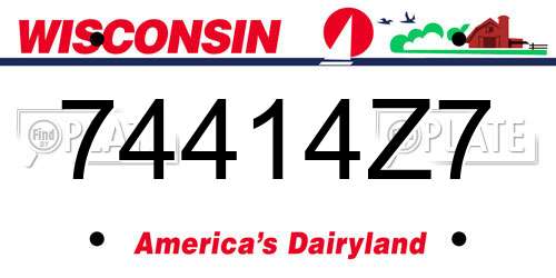 74414Z7 Wisconsin License Plate