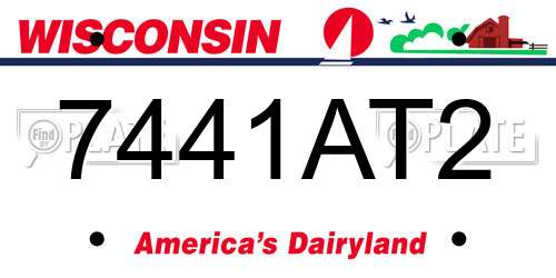 7441AT2 Wisconsin License Plate