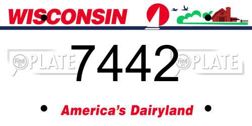 7442 Wisconsin License Plate