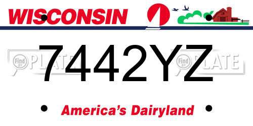 7442YZ Wisconsin License Plate
