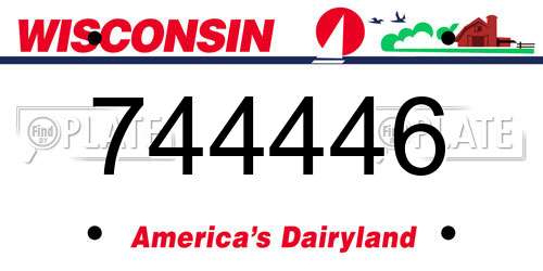 744446 Wisconsin License Plate