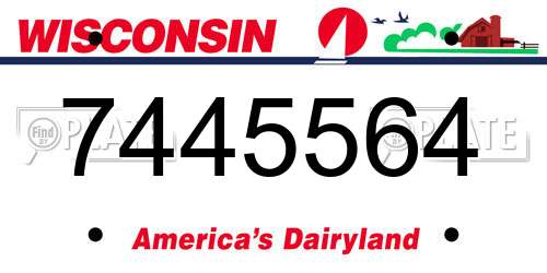 7445564 Wisconsin License Plate