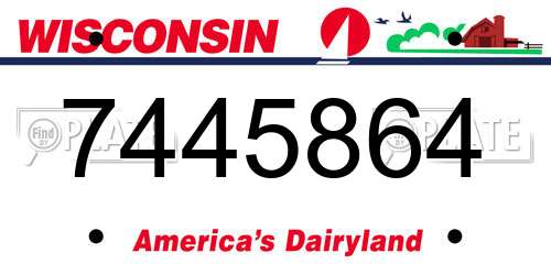 7445864 Wisconsin License Plate