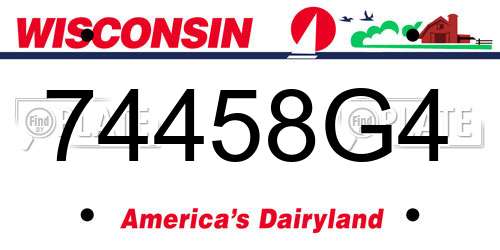 74458G4 Wisconsin License Plate