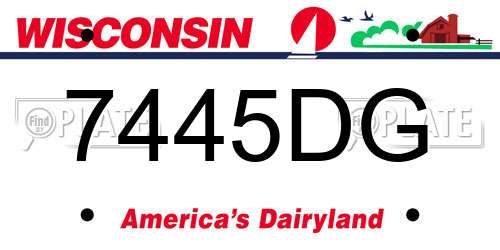 7445DG Wisconsin License Plate