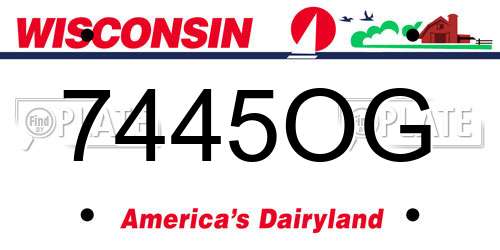 7445OG Wisconsin License Plate