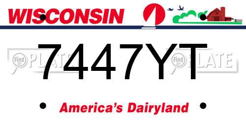7447YT Wisconsin License Plate