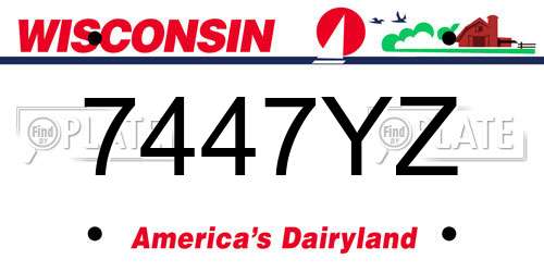 7447YZ Wisconsin License Plate