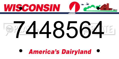 7448564 Wisconsin License Plate