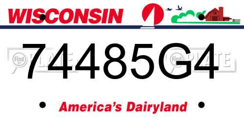 74485G4 Wisconsin License Plate