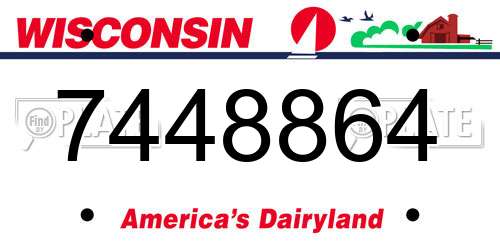 7448864 Wisconsin License Plate