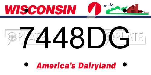 7448DG Wisconsin License Plate