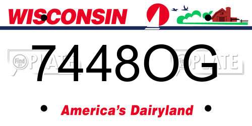 7448OG Wisconsin License Plate