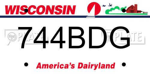 744BDG Wisconsin License Plate