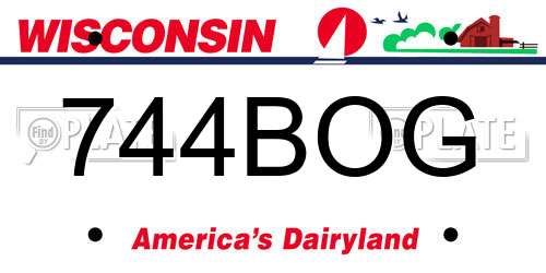 744BOG Wisconsin License Plate