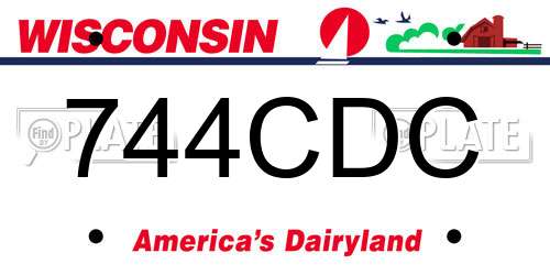744CDC Wisconsin License Plate
