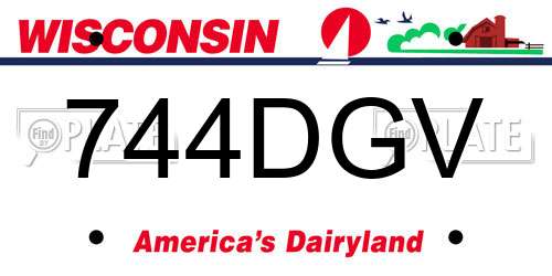 744DGV Wisconsin License Plate