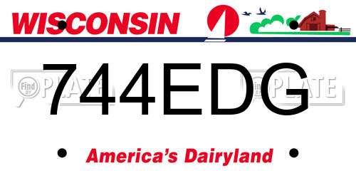 744EDG Wisconsin License Plate