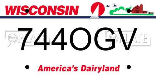 744OGV Wisconsin License Plate
