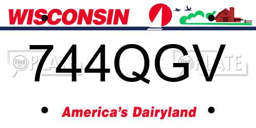 744QGV Wisconsin License Plate