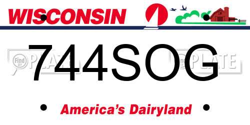 744SOG Wisconsin License Plate