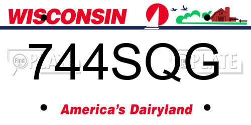 744SQG Wisconsin License Plate
