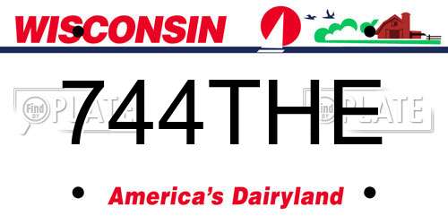 744THE Wisconsin License Plate