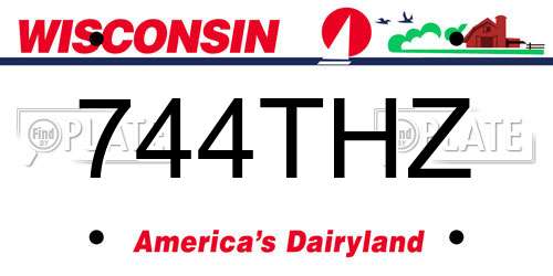 744THZ Wisconsin License Plate