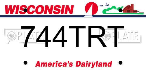 744TRT Wisconsin License Plate