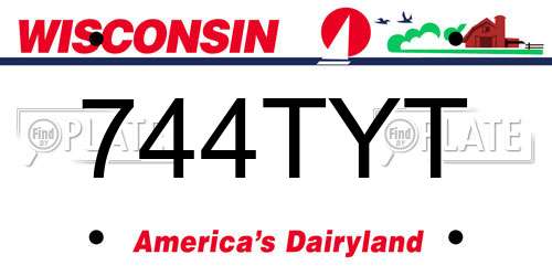 744TYT Wisconsin License Plate