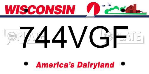 744VGF Wisconsin License Plate