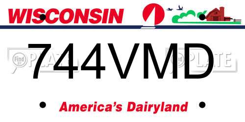 744VMD Wisconsin License Plate