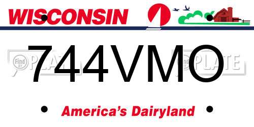 744VMO Wisconsin License Plate